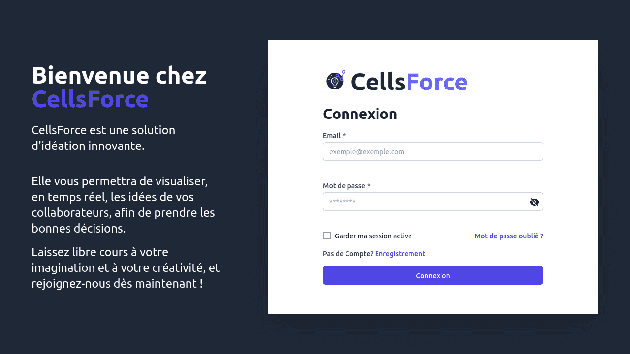 Voir le projet Wild Code School - Projet 3 - CellsForce